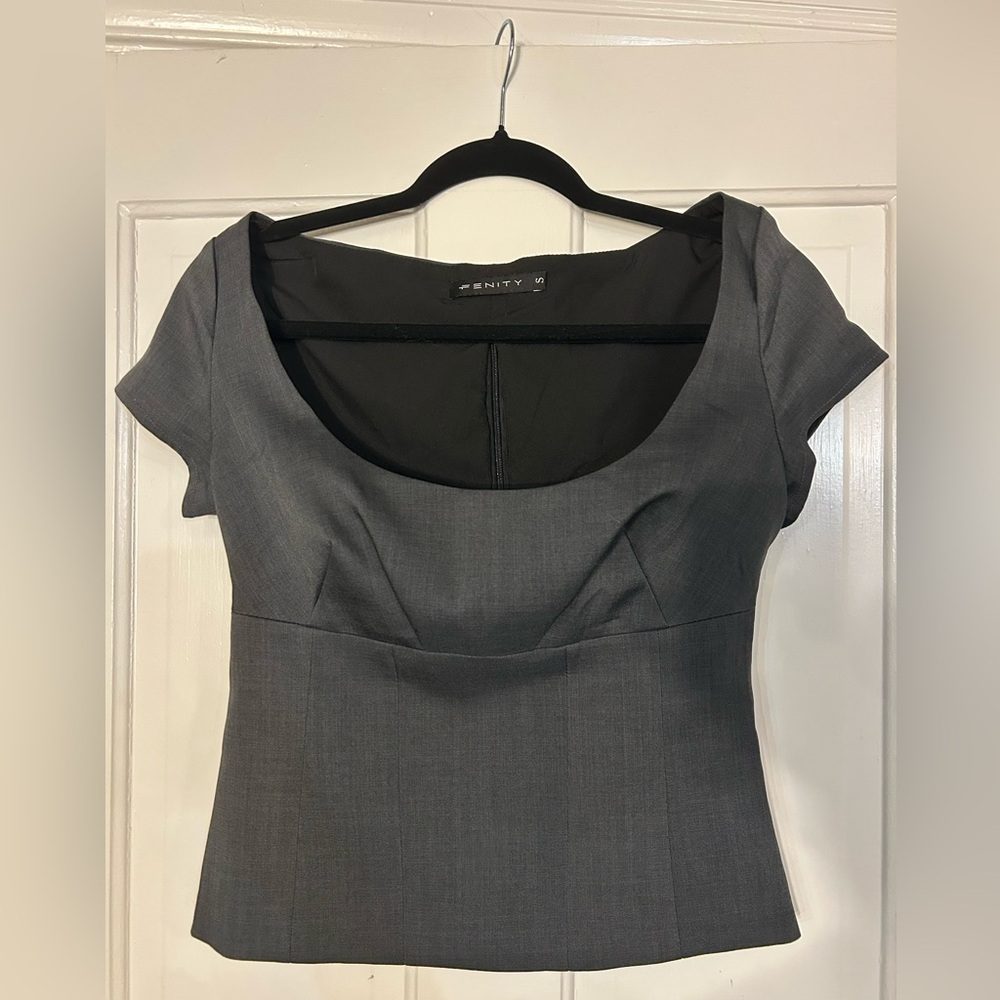 Fenity Fashion Boat Neck Office Siren Top